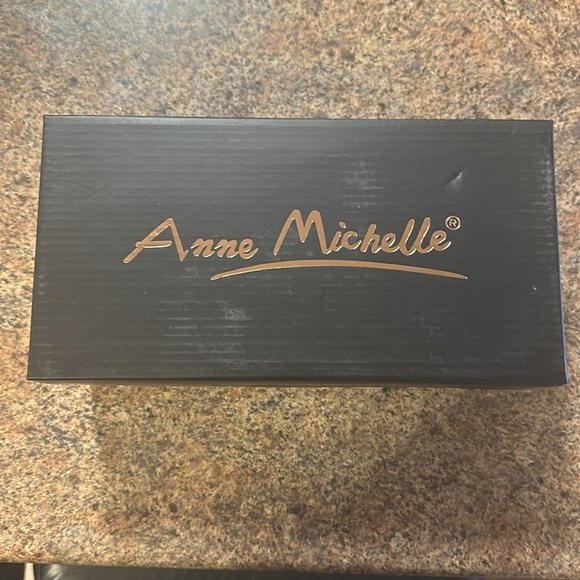 Anne Michelle Kitten Heel Slip On Black Womens Size 10 Square Toe - Picture 8 of 11